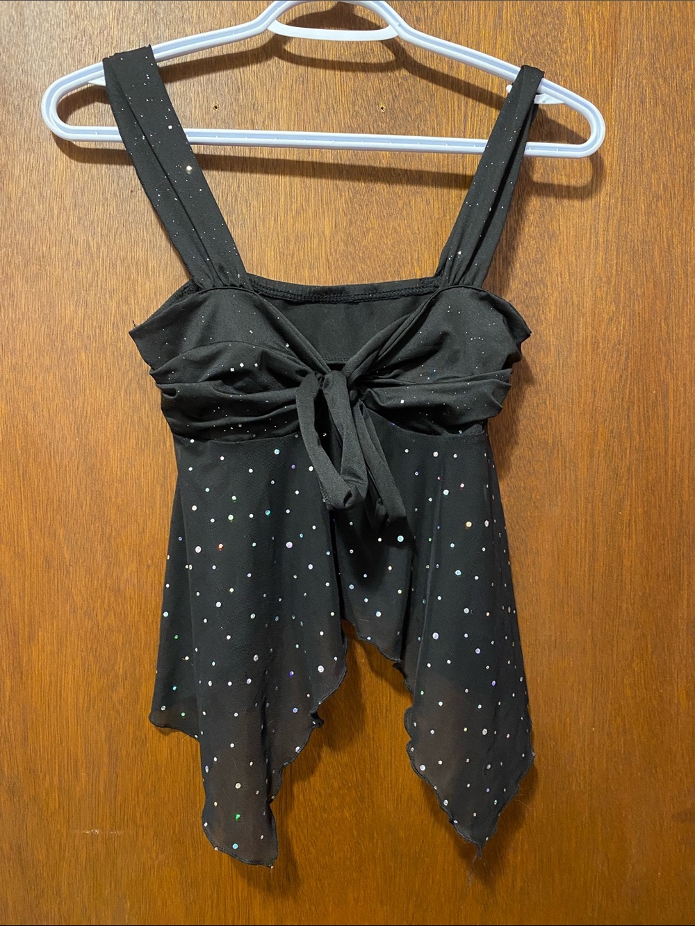 y2k black sparkly top